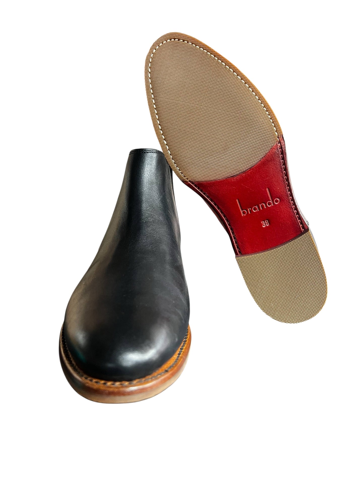 Brando Paris Chelsea Leather Boots for Women – Black | Formal or Casual Wear | Size 38