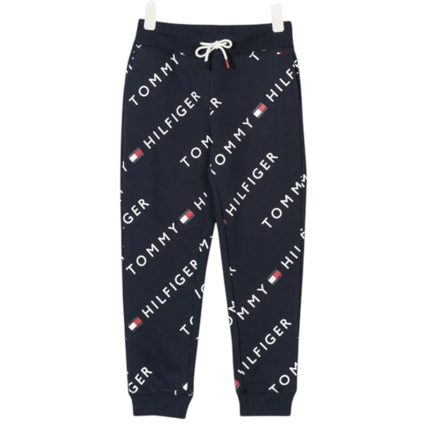 Tommy Hilfiger Navy Branded Joggers with Elastic Waistband – Size L
