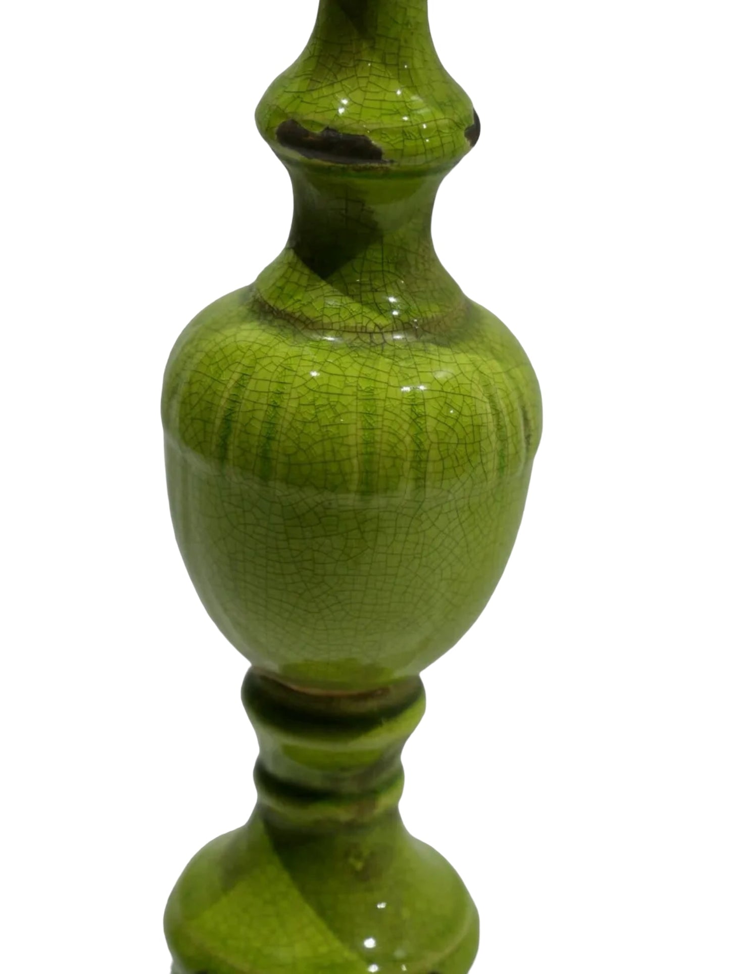 Rustic Glazed Green Ceramic Finials / Ornament