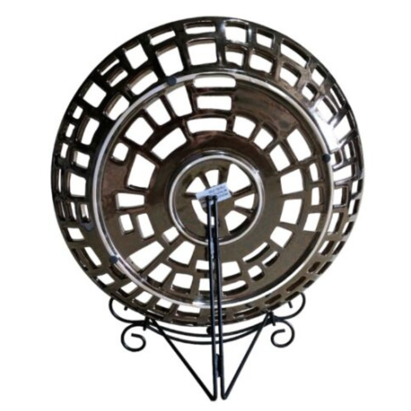 Decorative Plate High-Quality Glazed Ceramic Home Decor – Metallic Bronze | With Stand | 42 cm Diameter x 5.5 cm Deep