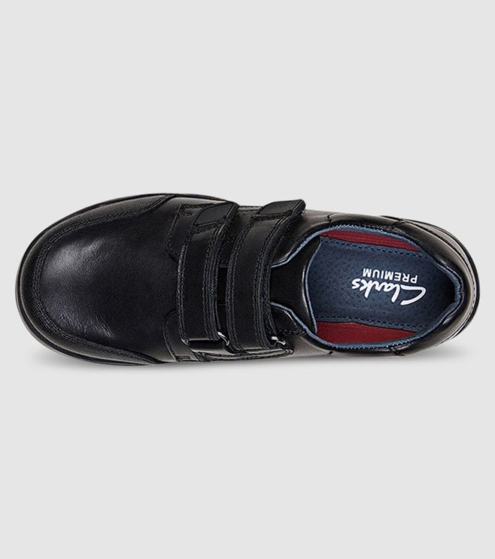 CLARKS SCHOOL Graduate Black School Strap Shoes