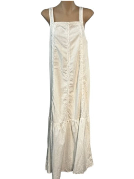 Anna Lee White Linen Maxi Dress - Size 8