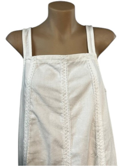 Anna Lee White Linen Maxi Dress - Size 8