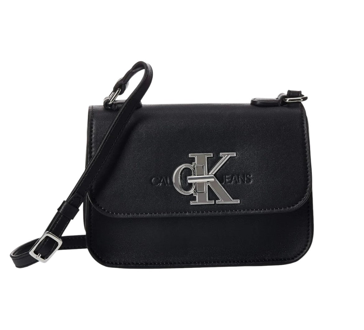 CALVIN KLEIN JEANS Medium Flap Shoulder Bag in Faux Leather