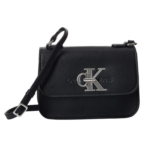 CALVIN KLEIN JEANS Medium Flap Shoulder Bag in Faux Leather