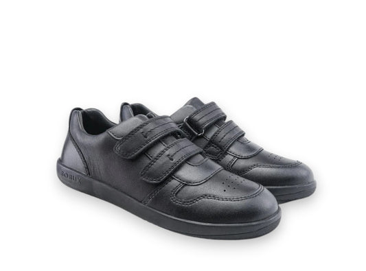 BOBUX LEAP Black Leather School Shoes for Kids