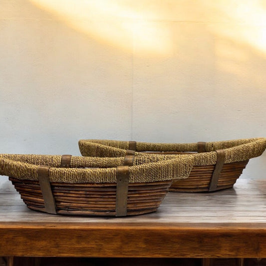 Wooden Fruit Baskets - Set of 2