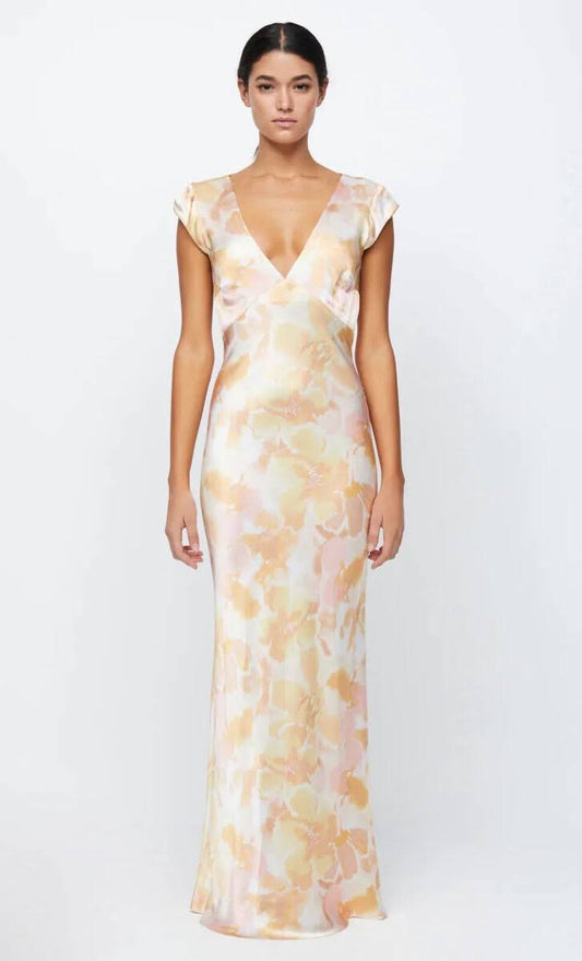BEC + BRIDGE Indi V Maxi Dress Clothes for Women – Floral Haze | Sleeveless | Size 10 AU