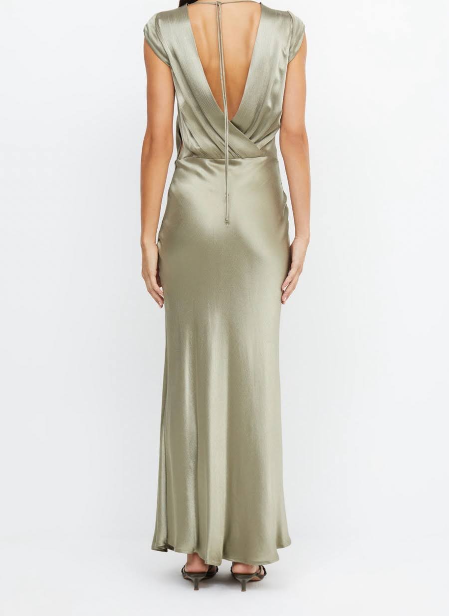 BEC + BRIDGE Moon Dance Maxi Dress 100% Viscose Clothes for Women – Sage | Loose-Fit | Backless | Size 18