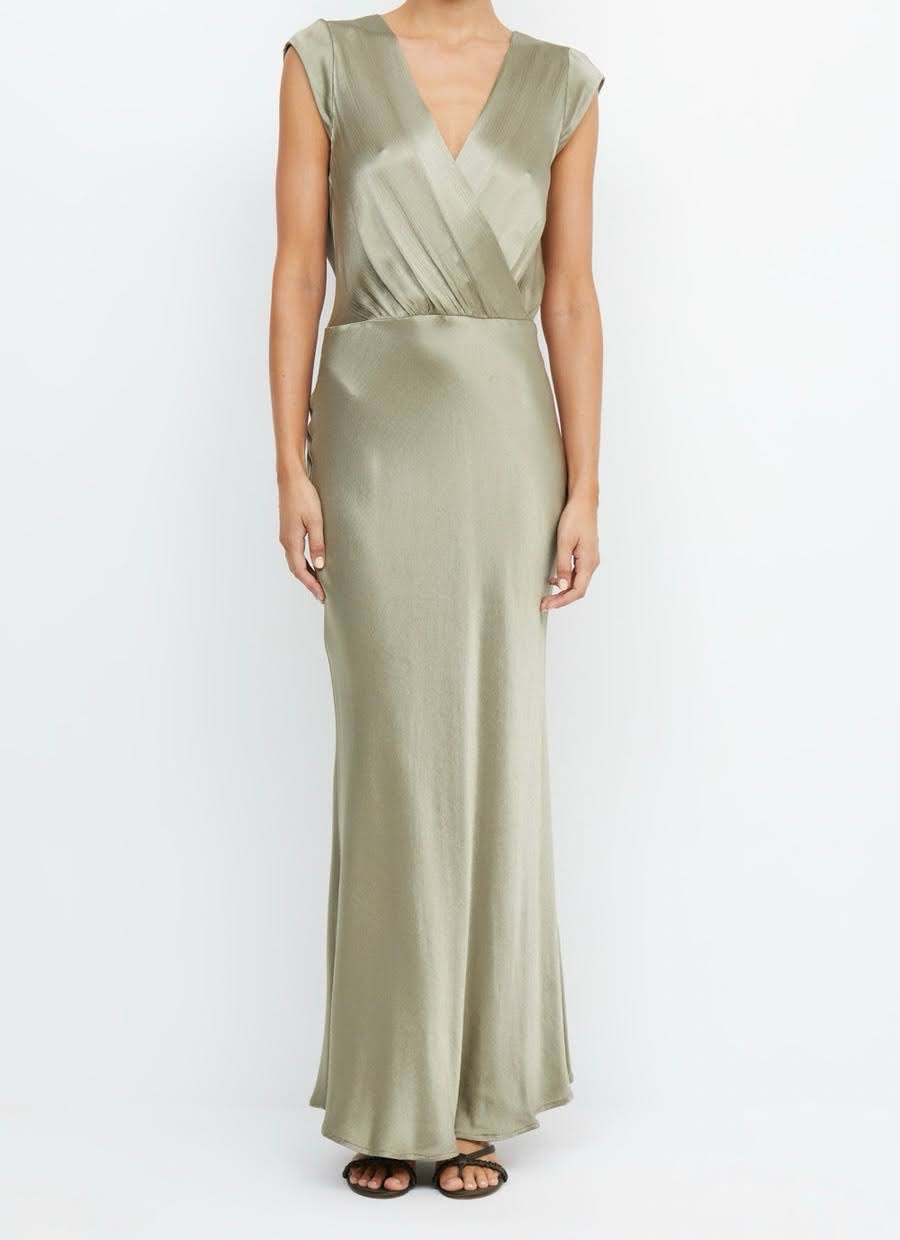 BEC + BRIDGE Moon Dance Maxi Dress 100% Viscose Clothes for Women – Sage | Loose-Fit | Backless | Size 18