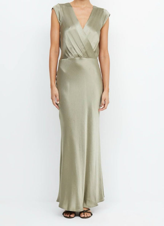 BEC + BRIDGE Moon Dance Maxi Dress 100% Viscose Clothes for Women – Sage | Loose-Fit | Backless | Size 18