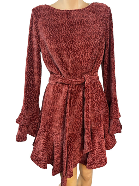 Dusty Rose Tie-Waist Dress