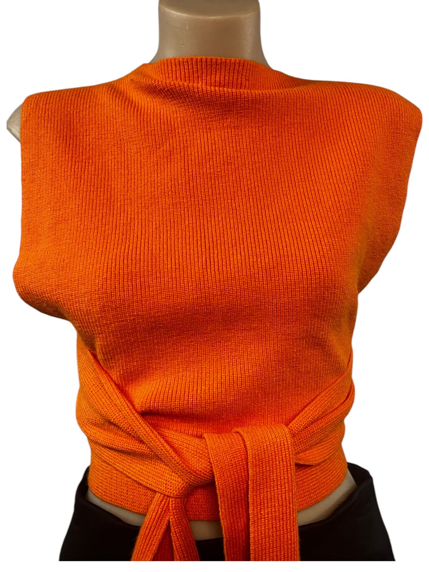Set of 2 Wrap-around Top Cotton Knitted Clothes for Women – Orange and Black | Terno | Size 8 and 12
