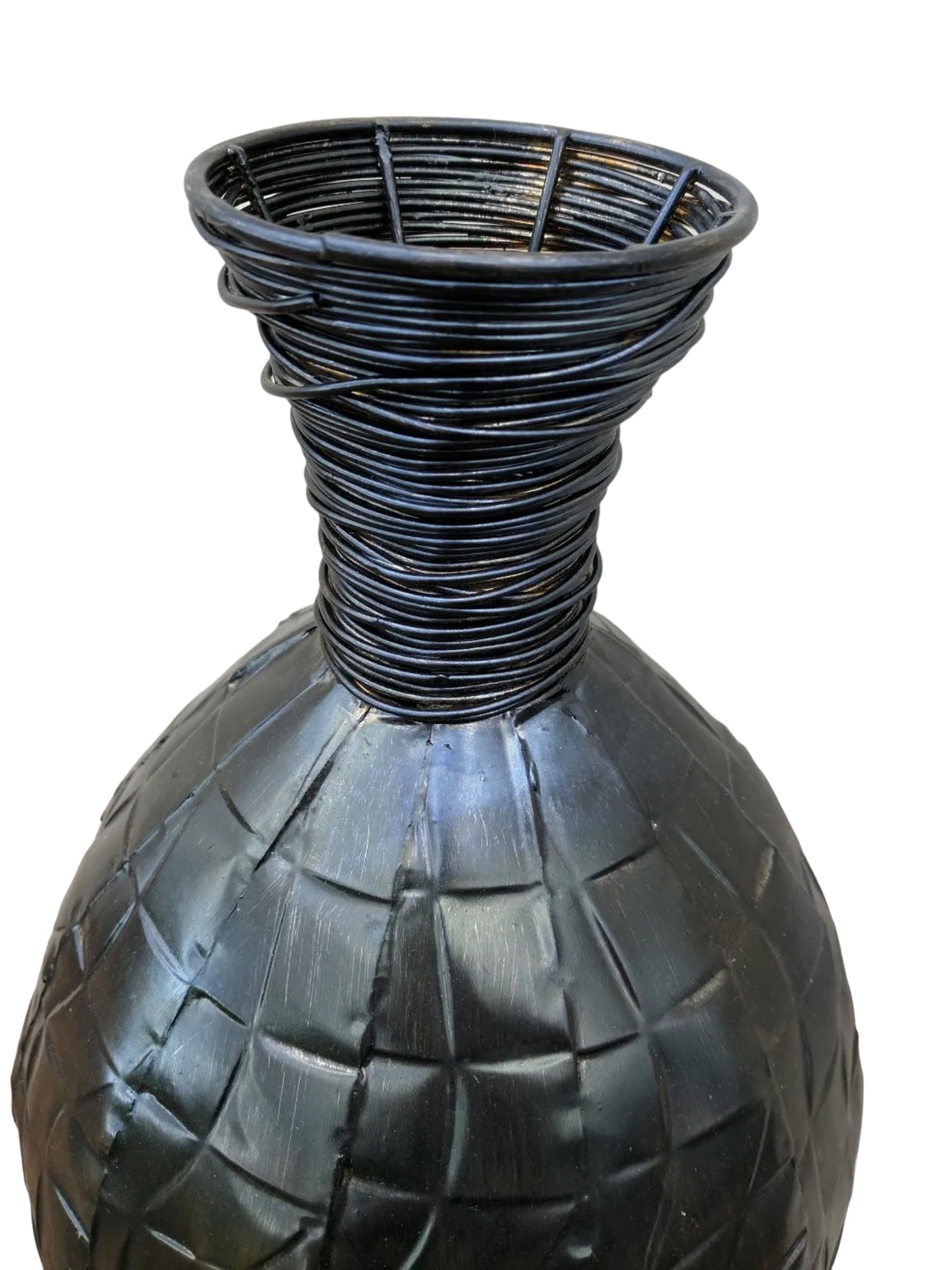 Rustic Moroccan Style Vase Home Decor – Brown, Black and Gold | 27 cm Diameter x 54 cm Height