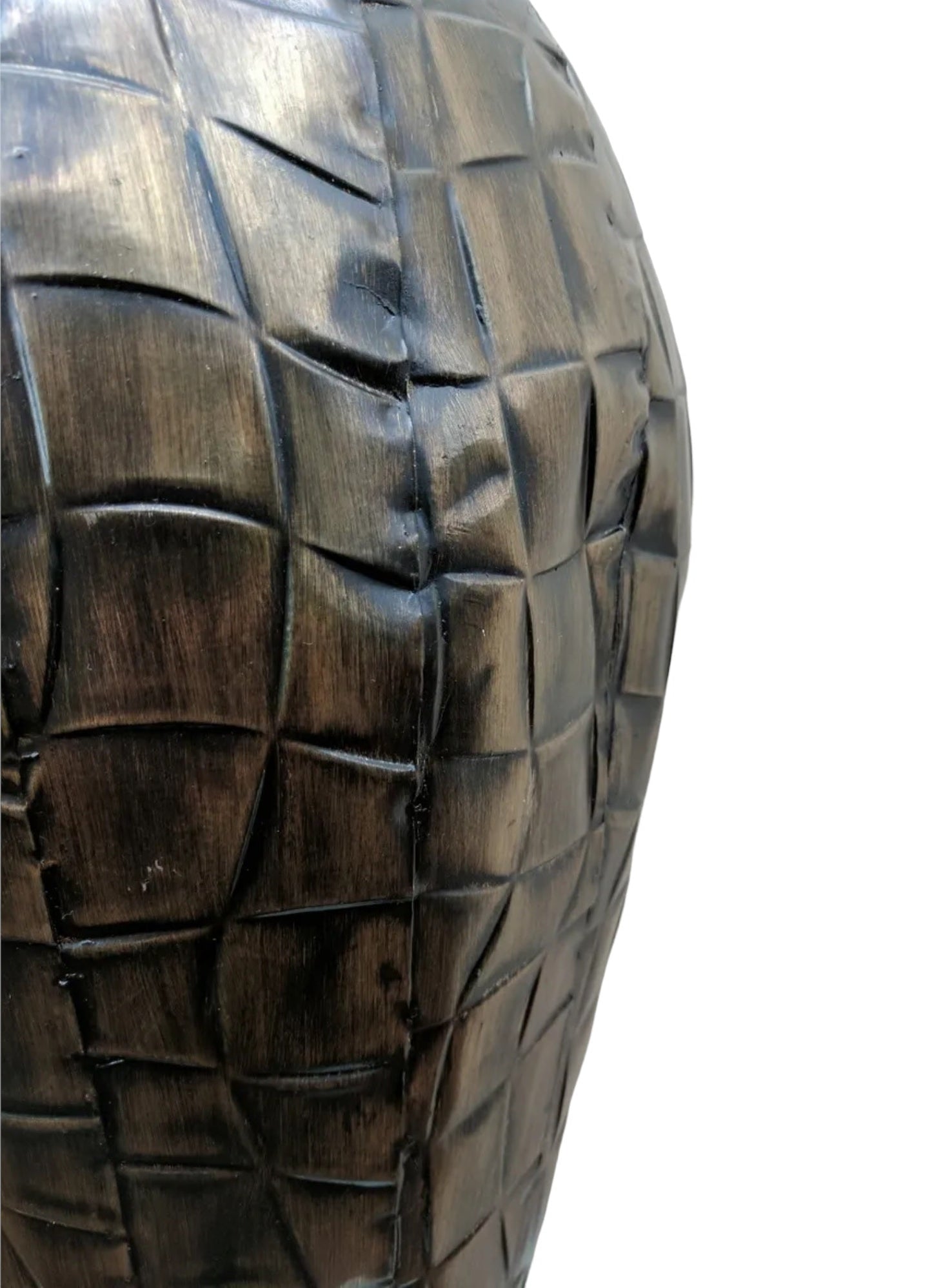 Rustic Moroccan Style Vase Home Decor – Brown, Black and Gold | 27 cm Diameter x 54 cm Height