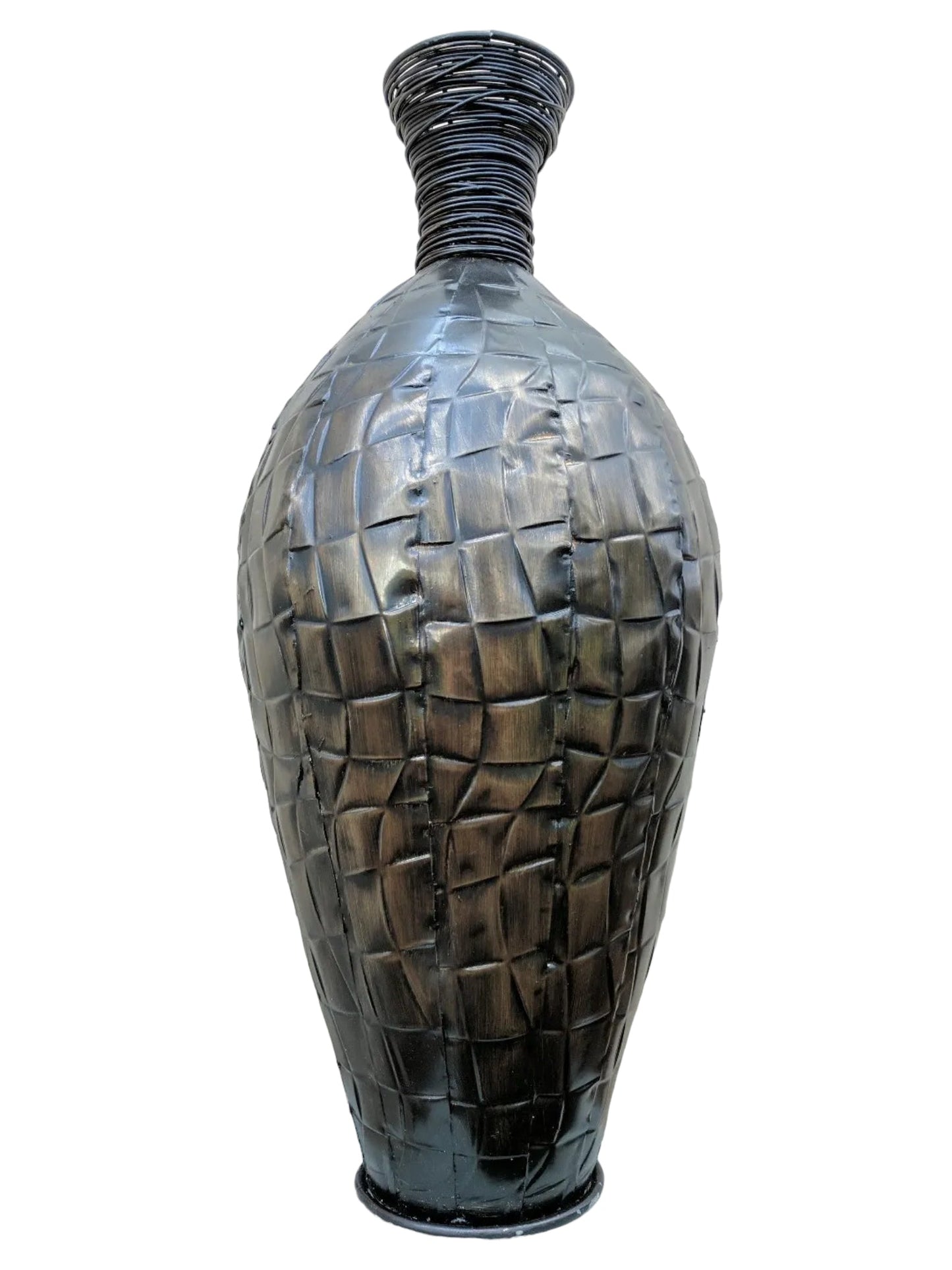 Rustic Moroccan Style Vase Home Decor – Brown, Black and Gold | 27 cm Diameter x 54 cm Height